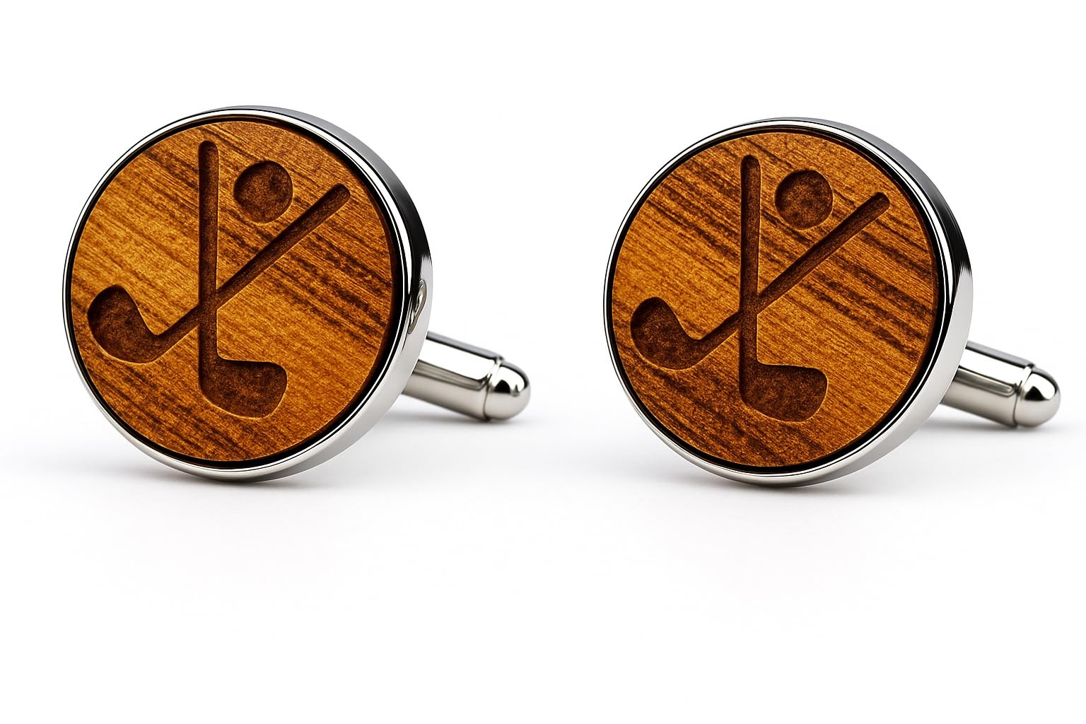 Golf Wooden Cufflinks Natural Cufflinks Classic Men Jewellery Shirt Cufflinks Gift for Men Sport Golf Gift
