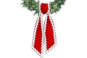 Ftuuo Wreath Sash for Front Door Red Cotton Wreaths Satin Sash Burlap Garland Ribbon Accessories for Wreath Yard Doorway Indoor Outdoor Bow Bridal Shower Home Decor,5.11 x 55.1