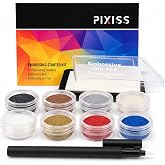 Embossing Kit, Powder, Clear Embossing Pen, Embossing Ink Pad, 8X 10ml Embossing Powders for Use with Embossing Heat Tool for Crafts