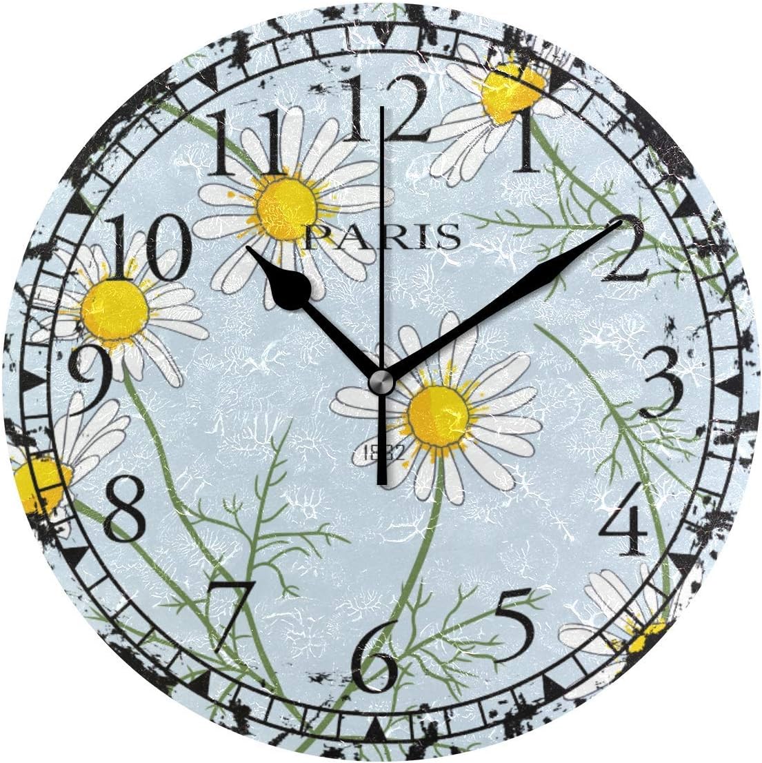 25x 0.91cm Retro Sloth Leaves Love Silent Non Ticking Wall Clock, Acrylic Decorative Round Wall Clock Battery Operated£¬ Living Room Bedroon Kitchen Battery Operated Round Clock Unique