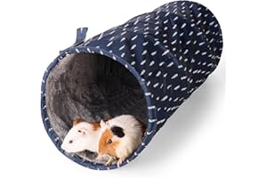 ONEJU Rabbit Tunnel - Guinea Pig Tunnel, Guinea Pig Tube, 2-Way Small Pet Play Tube, Folds Flat for Storage, Ideal for Adult 