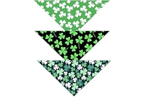 Native Pup St. Patrick's Day Dog Bandanas | 3-Pack| Lucky Shamrock Clover Bandanna| (St. Patrick's, Small)
