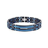 Zillaly Men's Stainless Steel Two-Tone Square Link