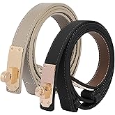 Asaloy Women's Thin Leather Belts with Turn Lock Buckle,Belt Women Adjustable for Pants Dresses Jeans Coats