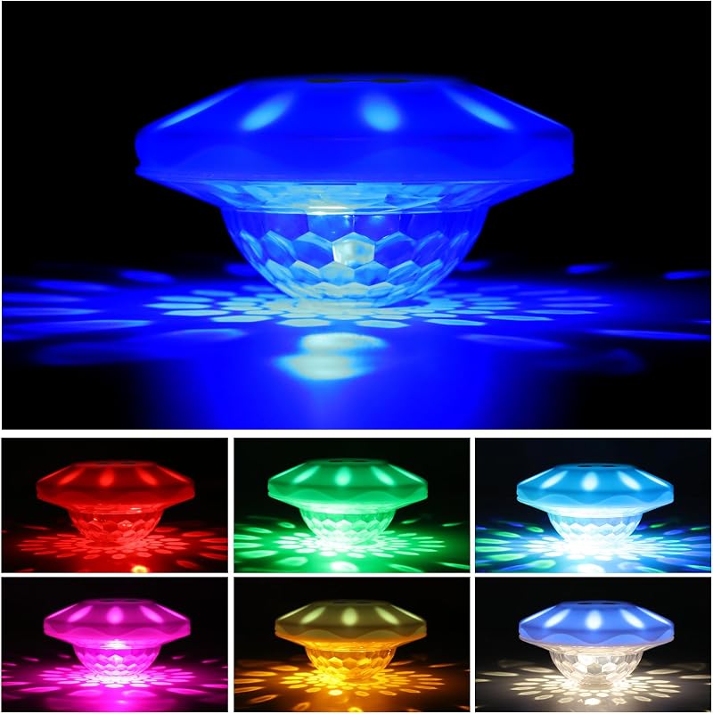 TEPENAR Rechargeable Floating Pool Light IP68 7 Colors Remote USB Charging