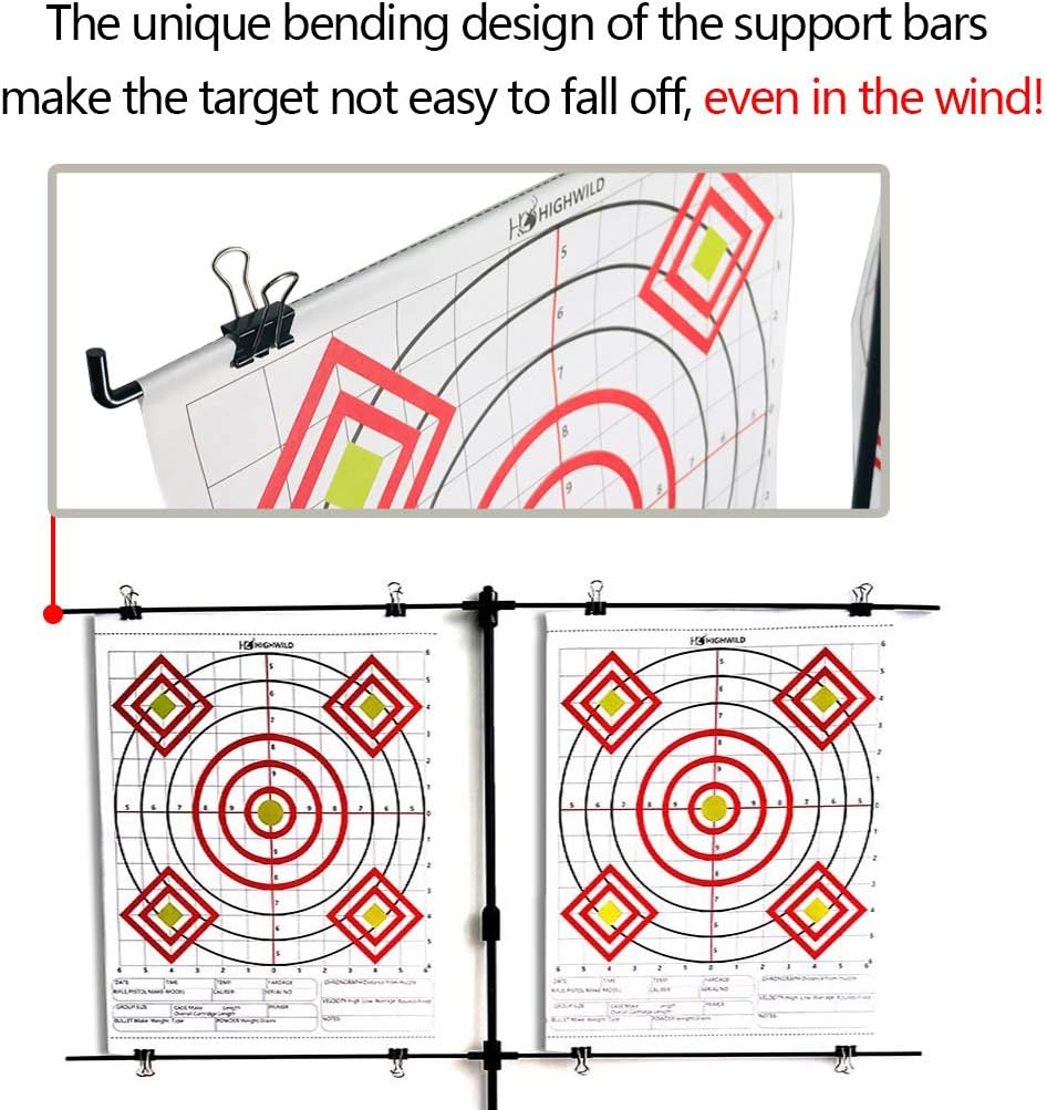 Highwild Adjustable Steel Paper Target Stand with 8 Clips : Sports & Outdoors