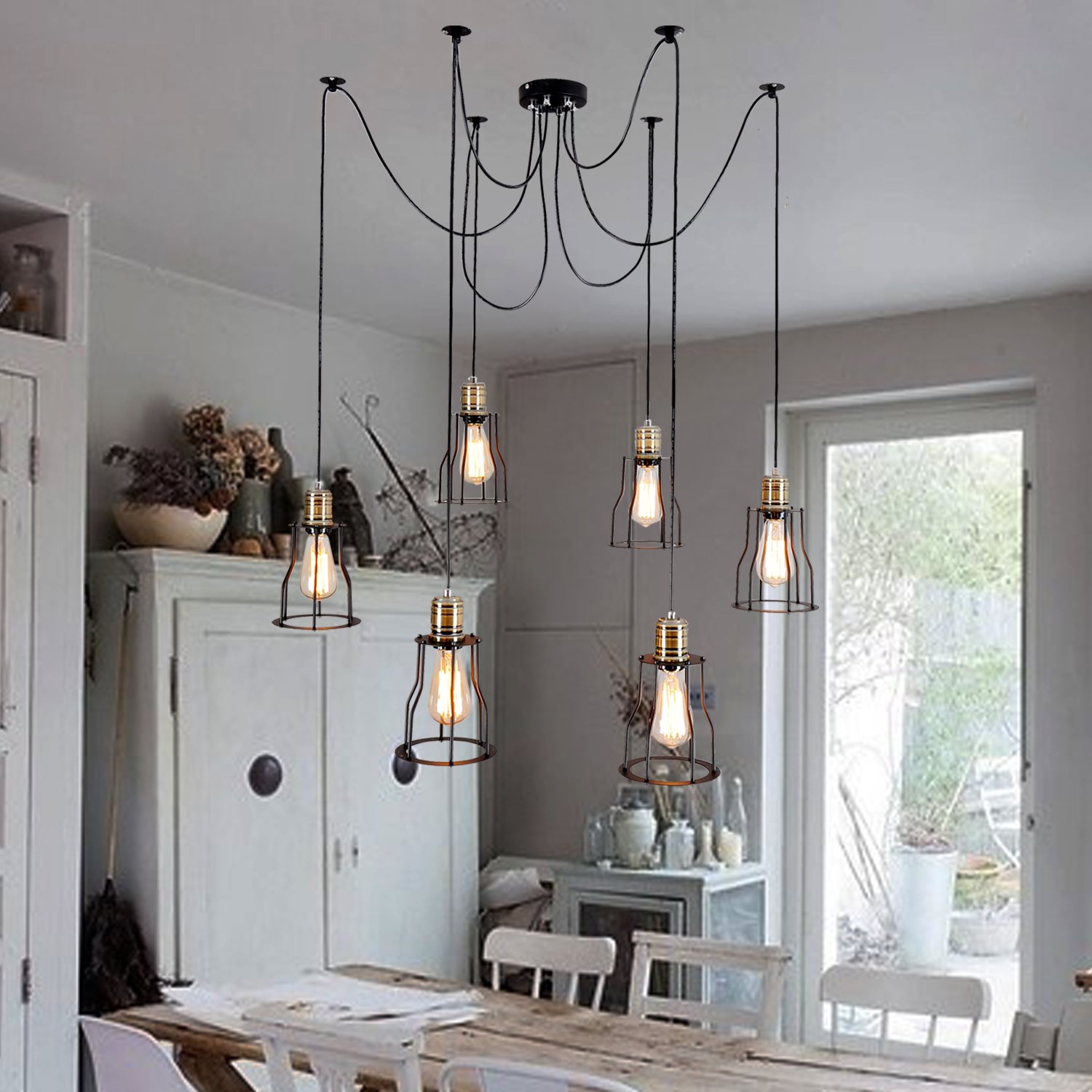 Unitary Brand Vintage Large Barn Chandelier Max 360w With 6 Lights Unitary Brand Vintage Large Barn Chandelier Max 360w With 6 Lights