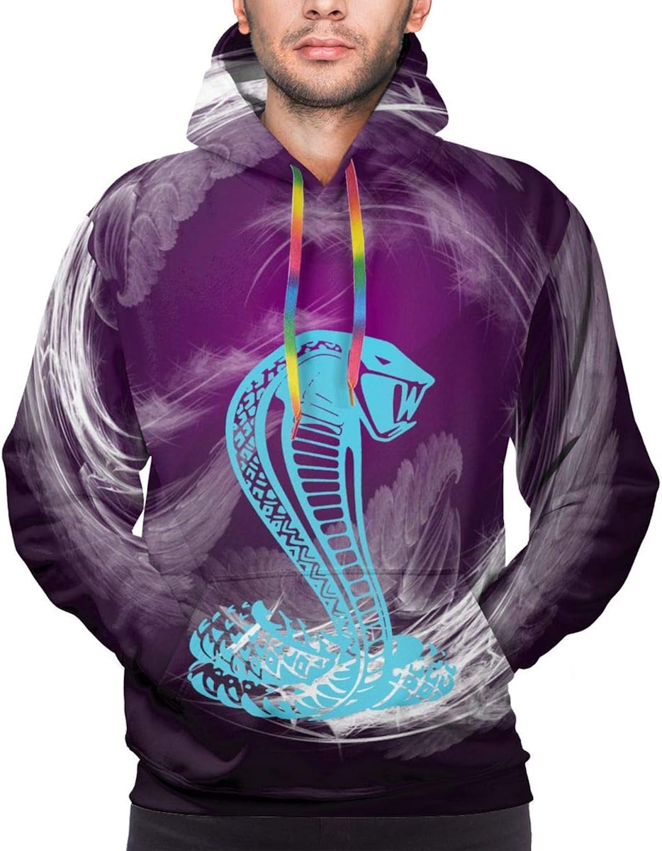 3D Novelty Hoodies Funny Dangerous Cobras Snake Logo Design Pullover Sweatshirts for Men