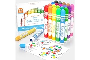 Shuttle Art Dot Markers, 20 Colors Washable Markers for Toddlers,Bingo Daubers Supplies Kids Preschool Children, Non Toxic Wa