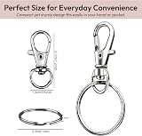 Juliyeh 100Pcs Swivel Lobster Clasps Key Ring Hoops Kit Silver view 2
