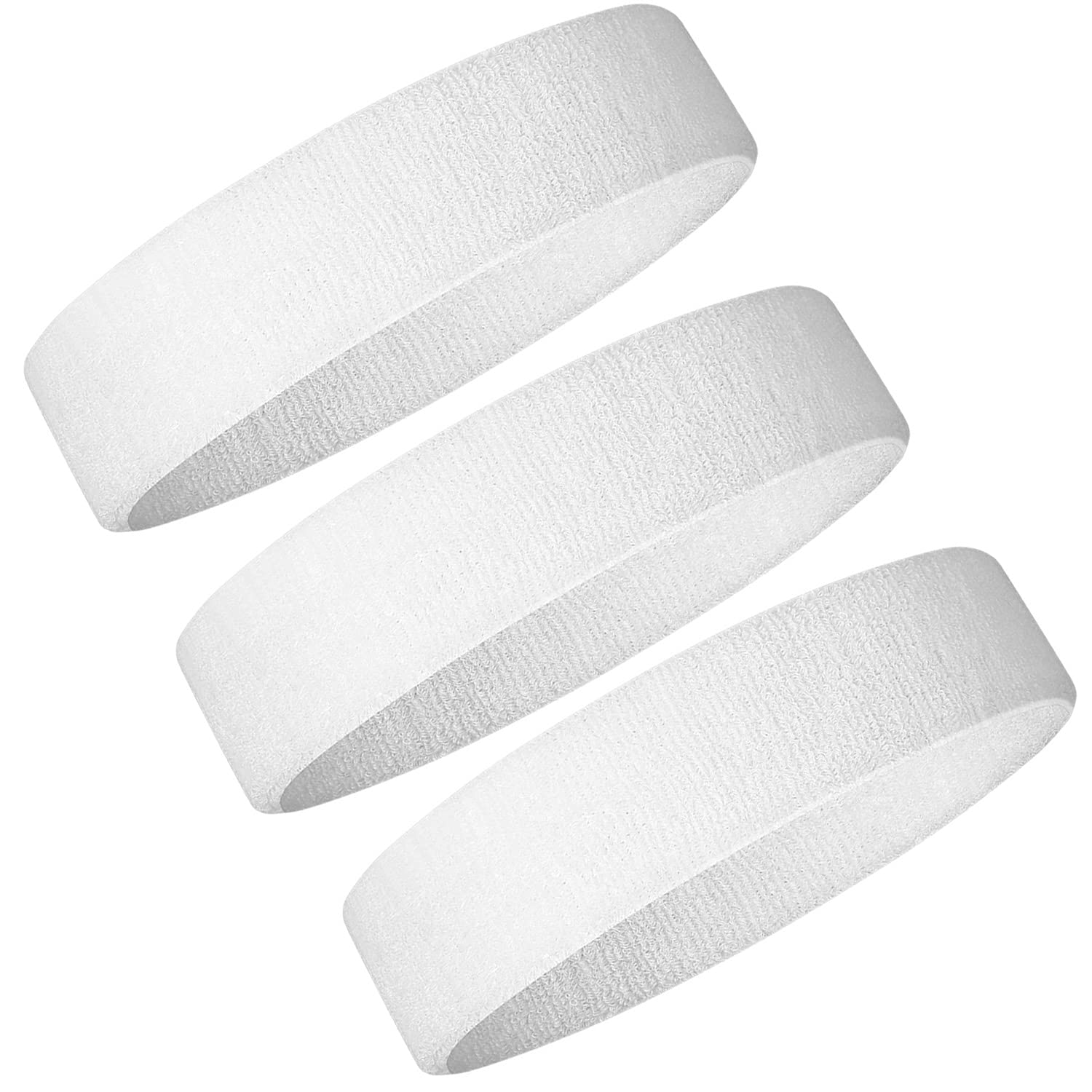 Ailiver Headbands Sweatband Set 3 Pieces Men Women Sweat Bands Absorbent for Gym Sports Tennis Running Exercise Basketball Headbands Sweatband Moisture Wicking (3 Pieces)