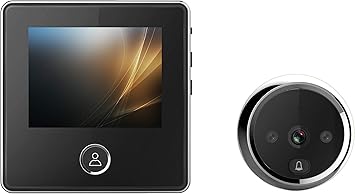 Amazon.com: Visor electrónico de timbre de puerta de 3,5 pulgadas con pantalla LCD a color, cámara de peephole de puerta nocturna IR, grabación de fotos y vídeo, cámara digital para puerta, color