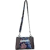 Small Crossbody Cell Phone Purse for Women Mini Crossbody Bag Faux Suede Floral Canvas Handbag with Adjustable Strap