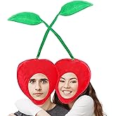 Jococs 2 Pcs Funny Cherry Hat Cherry Costume Plush Fruit Costume Novelty Hats Dress Up Cosplay Party Supplies
