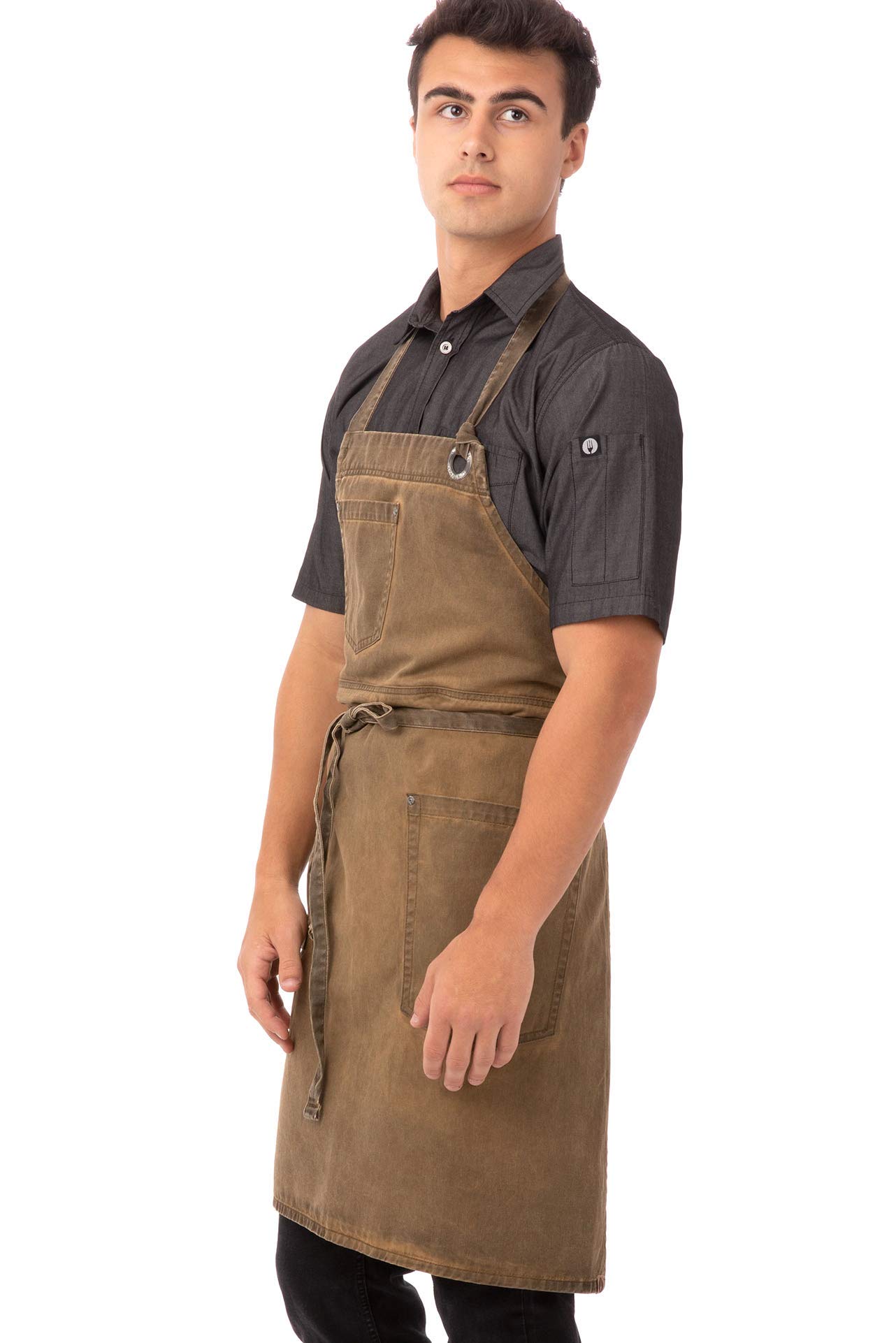 Chef Works Dorset Bib Apron, Golden Brown, One Size