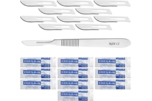 MJW Scalpel Handle no.3 with 10 pcs Scalpel Cutting Edge # 10 Perfect for Hobby Arts, Crafts, and Grafting Tool Performance Handle Craft Scalpel