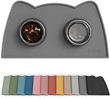 OHMO Silicone Cat & Dog Food Mat, Waterproof Non-Slip 46x25 cm Dark Grey