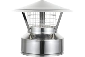 AllFuel HST Rain Cap with 3/4" Spark Arrestor for 6" Diameter 304 Stainless Steel All Fuel Class-A Double Wall Insulated Chimney Pipe