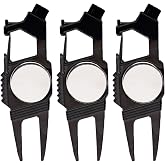 BOXOB 3pcs 7-in-1 Golf Turf Repair Tool, Divot Repair Tool with Magnetic Ball Marker Bottle Opener Groove Cleaner Club Holder &amp; Putter Alignment Golf Accessories for Men Women Golfers