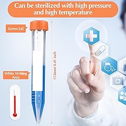 Konohan 200 Pcs Conical Centrifuge Tubes Plastic