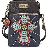 CHALA Cell Phone Crossbody Purse-Women PU Leather/Canvas Multicolor Handbag with Adjustable Strap