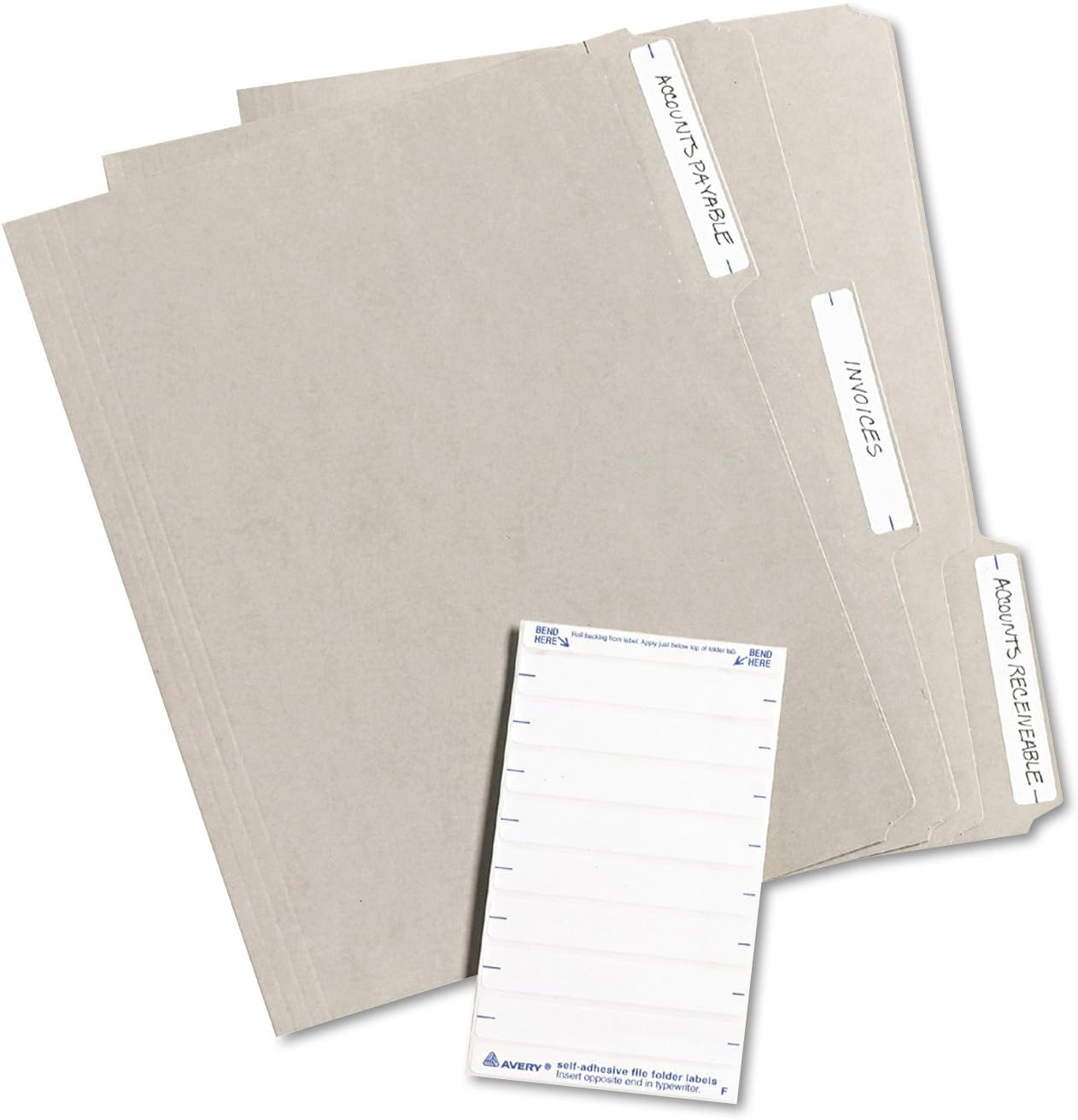 Avery File Folder Labels, Laser and Inkjet Printers, 1/3 Cut, White, Pack of 252 (05202) : Office Products
