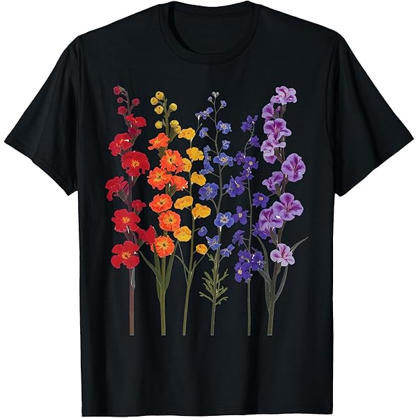 Amazon.com: Flower Colorful Art Drawing Abstract Graphic Flower T