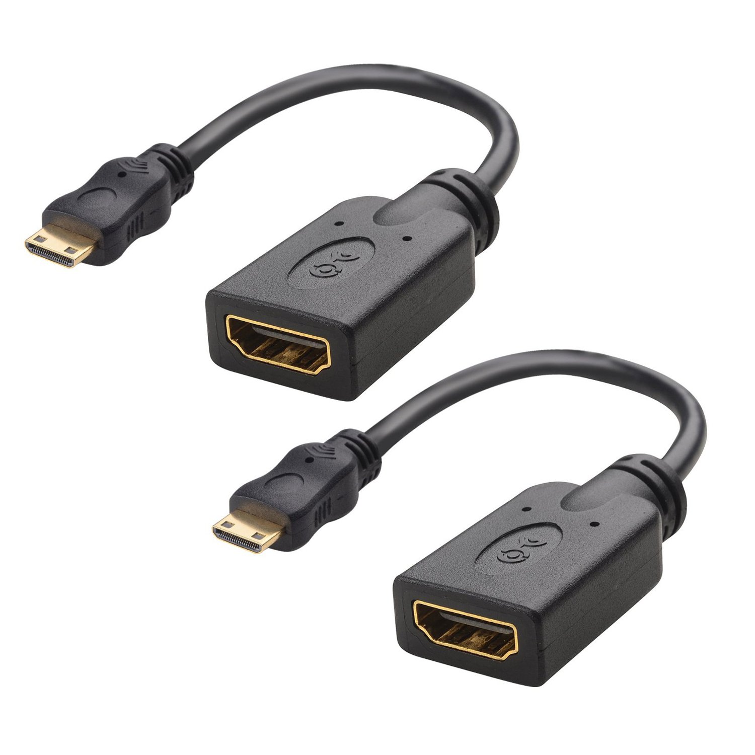 Cable Matters 2 Pack Mini HDMI to HDMI Adapter (HDMI to Mini HDMI Adapter) 6 Inches