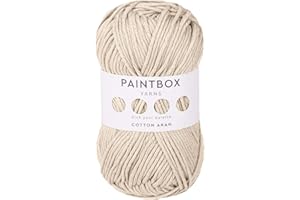 Paintbox Yarns 100% Cotton Aran Yarn 1.76oz (50g), 93 Yards (85m) - Vanilla Cream Worsted Wool for Crochet or Knitting - Soft, Lightweight for Clothes