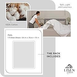 Linen Home 100% Cotton Percale Weave Fitted