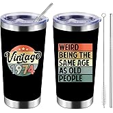 WFSJRED 40th Birthday Gifts for Women, Men - 40th Birthday Decorations 1974 Vintage Tumbler, 40 Years Old Birthday Gifts For Women Men Unique Tumbler 20 oz (1974 Birthday)