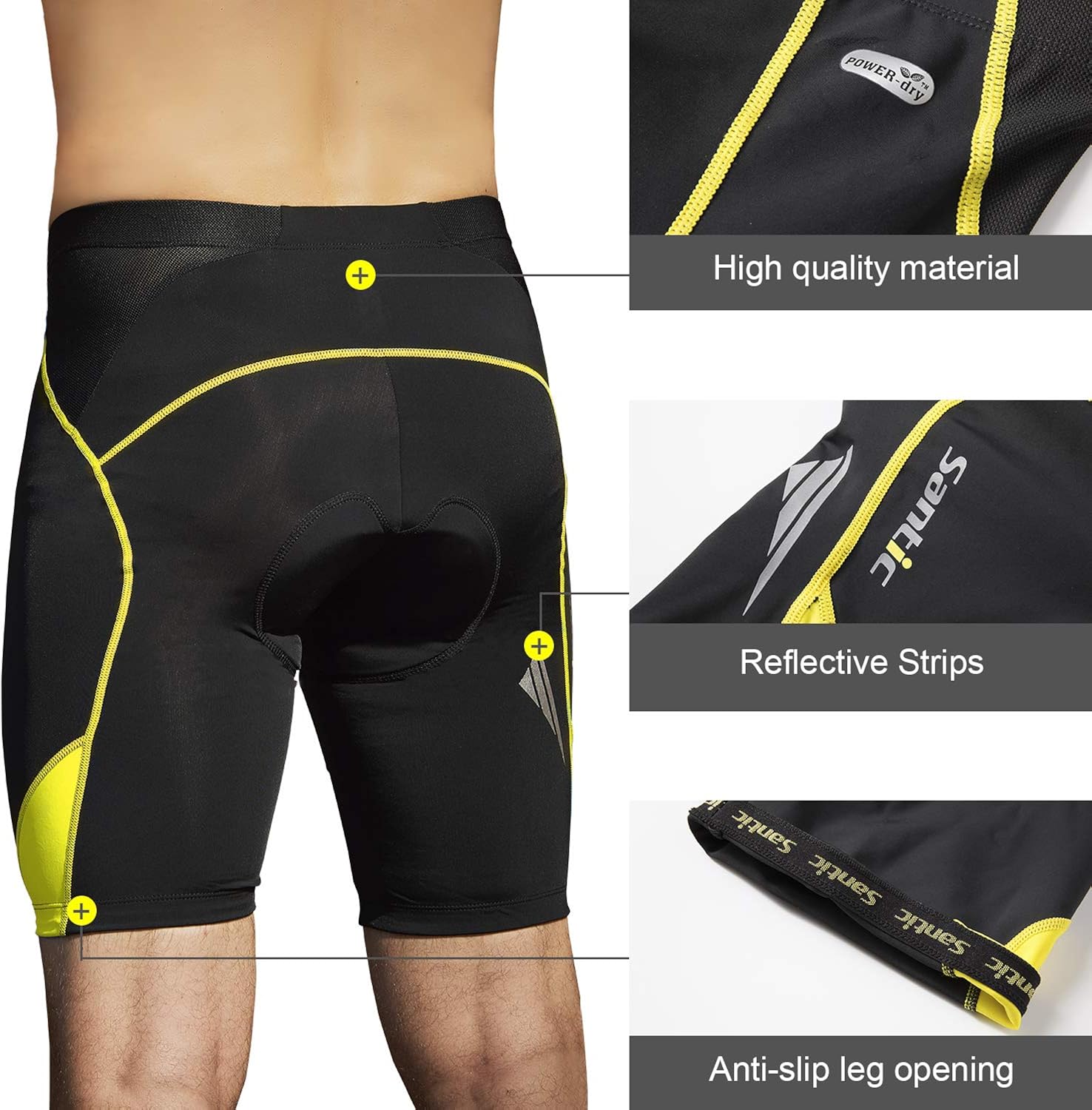 Santic Cycling Shorts Men's Bike Biking Bicycle Pants Tights 4D Coolmax Padded: Clothing