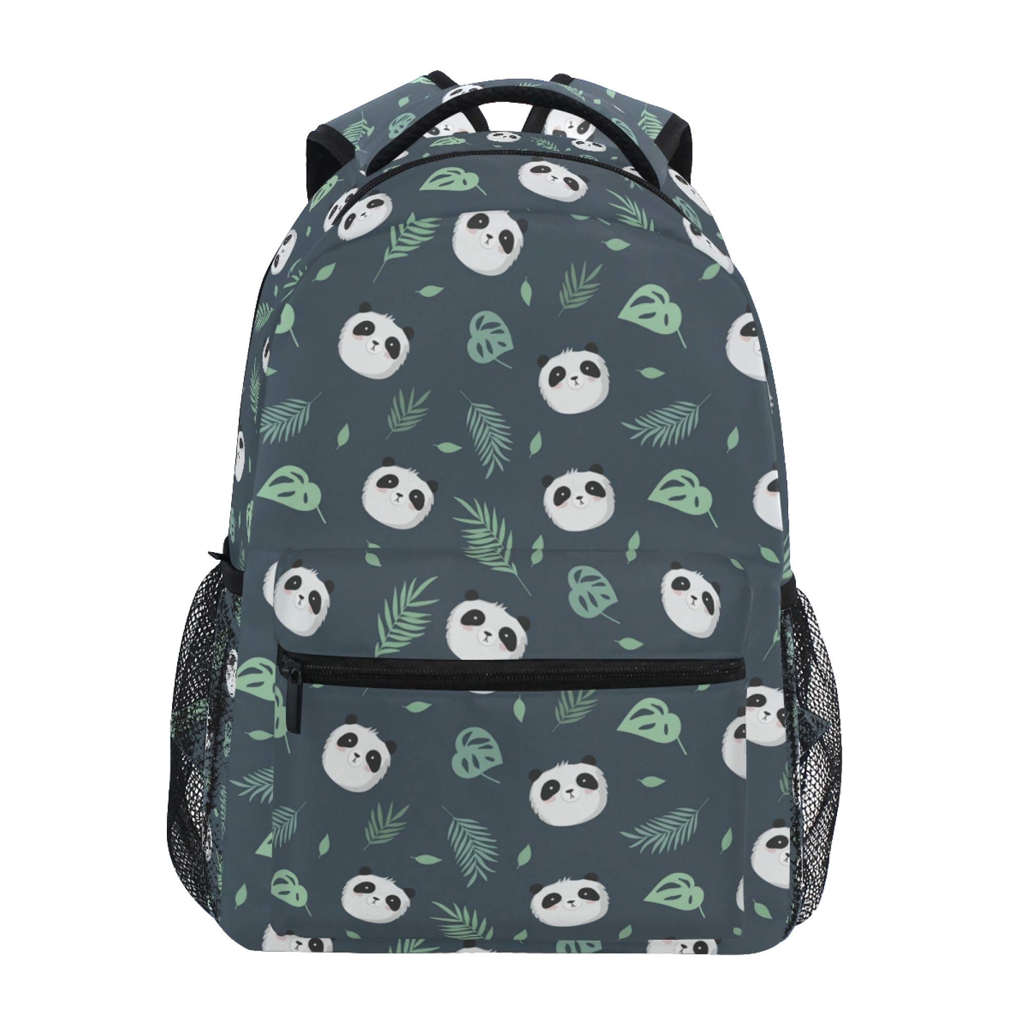Children's Backpack, Schoolbag Cute Panda Plant Leaves Large Capacity Students Bookbag Rucksack Knapsack for Boys Girls Adults Teen