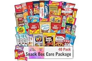 Fountain City Fulfillment Snack Box Care Package - Back to School Gift Variety Snack Boxes for Adults, Teens & Kids - Gummy Bears, Peanuts, Cookies, Cookie Sandwiches - Snack Pack Food Gift for College, Camp, Road Trip (40 Count Snack Variety Famous Amos Keebler)