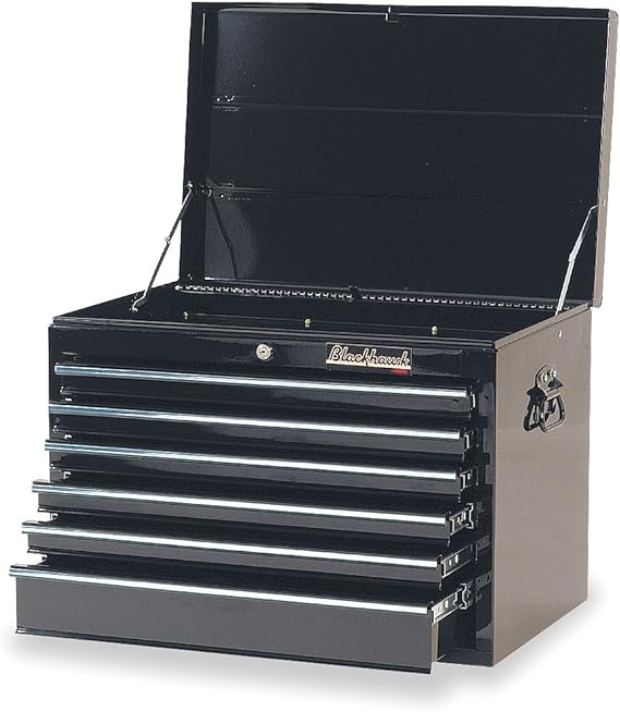 Blackhawk By Proto 92706C Top Chest with 6 Drawers, 27Inch, Black