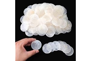 MEYEYAIA 180pcs Capiz Shells,2" Round White Natural Sea Shells with 2 Holes,Shell Decor for Seashell Wind Chime,Curtains,DIY Crafts,Weddings,Home Decor