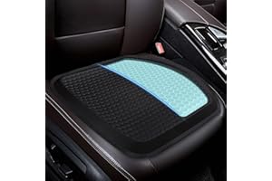 VisionSync Gel Cooling Seat Cushion Pad for Chair, Car Seat Cushion with Non-Slip Mesh Cover,Office Chair Cushion for Driving,Sitting,Gaming– Seat Cushions for Back & Sciatica Pain Relief (Black)
