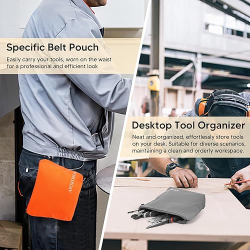 6Pack Tool Pouches with Zipper, Canvas Tool Bags Small Tool Bags