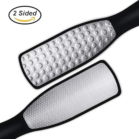 Laser Hornhautraspel aus Edelstahl, Fußraspel Doppelseitig Grob & Fein, Hornhautfeile Fußfeile für Pediküre und Fußpflege, Pr