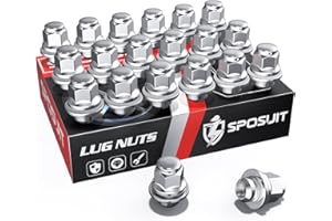 Sposuit M12x1.25 Lug Nuts - Replacement for 2002-2024 Nissan Altima, 1988-2023 Maxima, 2012-2024 Pathfinder, 2008-2023 Rogue - OEM Factory Style Mag Seat Chrome Lug Nut with Washer(20 Pcs)