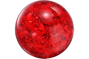 uxcell 40mm/1.6" Crystal Sphere Ball Ice Cracked Glass Solid Decorative Sphere Crystal Ball Prop Ornament for Feng Shui Divination Fortune Telling Tabletop Fountain Decoration, Red