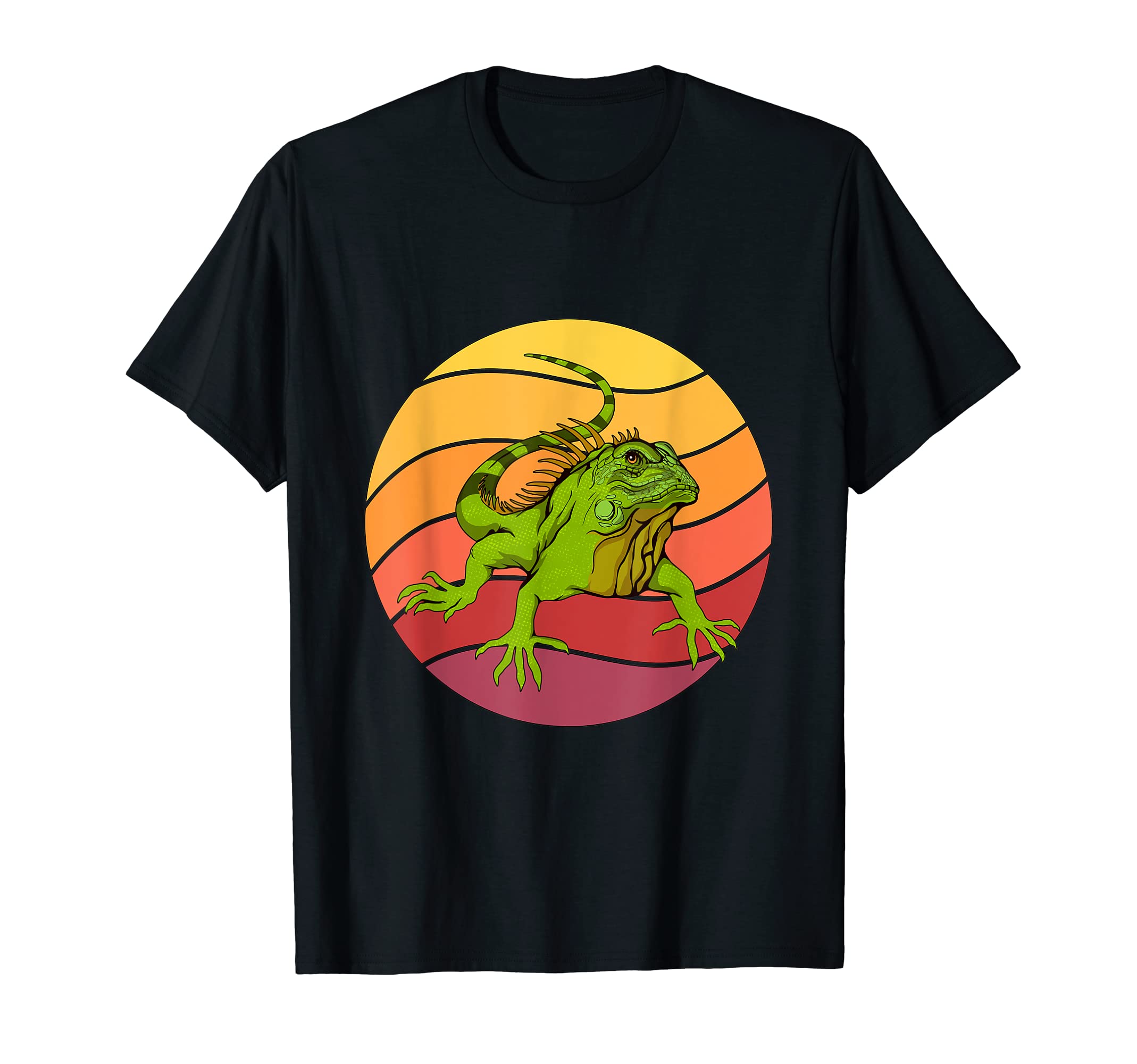 Iguana Retro Sunset Reptile Iguanas T-Shirt