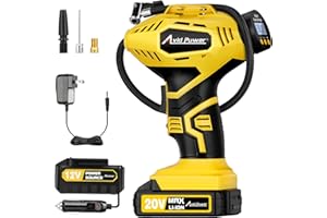 AVID POWER Cordless Tire Inflator Portable Air Compressor, 20V Rechargeable Battery Powered Car Tire Pump w/ 12V DC Adapter, Digital Pressure Gauge, Air Pump for Car, Bike, Motorcycle, Ball