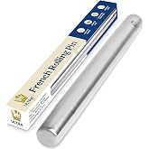 Ultra Cuisine French Rolling Pin for Baking –15.75-inch Large Roller Pin | Tapered Design Bread Roller Pin, 100% Stainless St