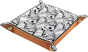 Anime Halloween Black & White Pattern 2-01 for Jewlery Key Cosmetics Glasses Headphone Wallet-Office/Home Use Catch All Tray