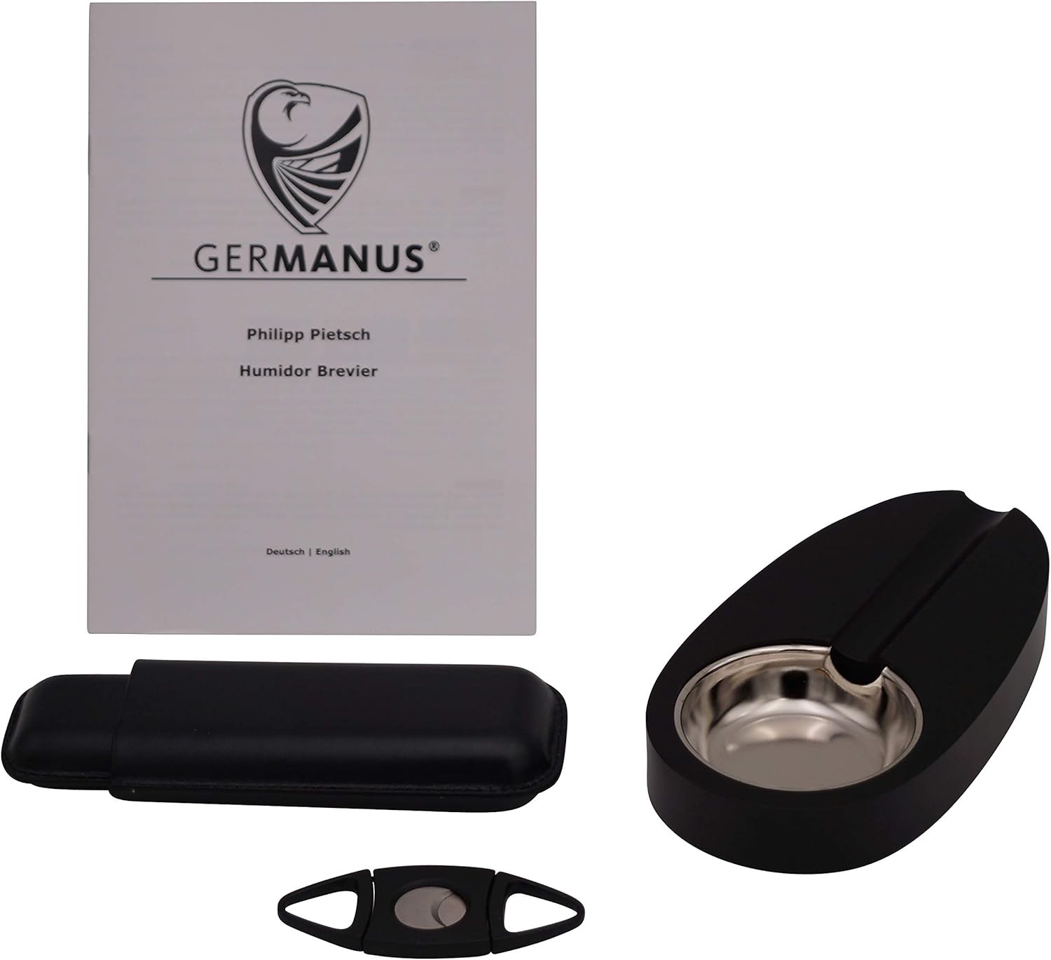GERMANUS Cigar Humidor Set Cigar Case with Cutter and Ashtray and