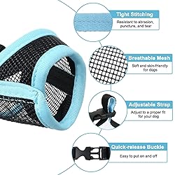 LUCKYPAW Dog Muzzle, Mesh Muzzle for Small Medium