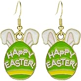 Easter Egg Earrings Bunny Earrings for Women Colorful Egg Carrot Bunny Drop Dangle Earrings Cute Spring Earrings Easter Party Holiday Earring