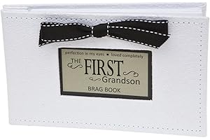 The Grandparent Gift Co. First Grandson Brag Book - Faux Suede Photo Album for New Grandparents