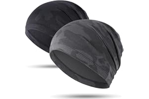 WTACTFUL 1/2-Pack Cooling Skull Caps for Men & Women - Breathable 3D Mesh Running Caps for Cycling, Gym & Summer